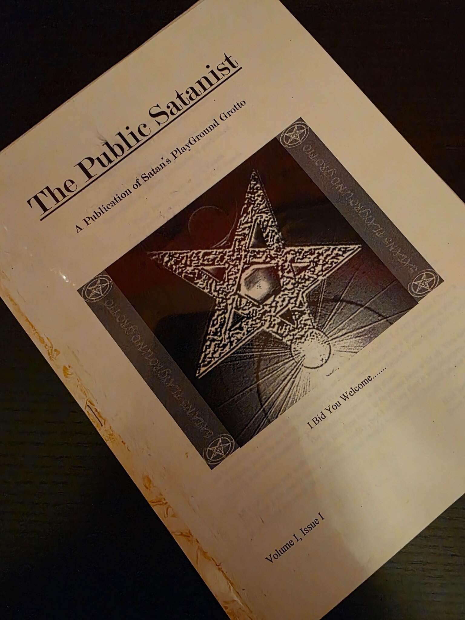 The original print edition of The Public Satanist